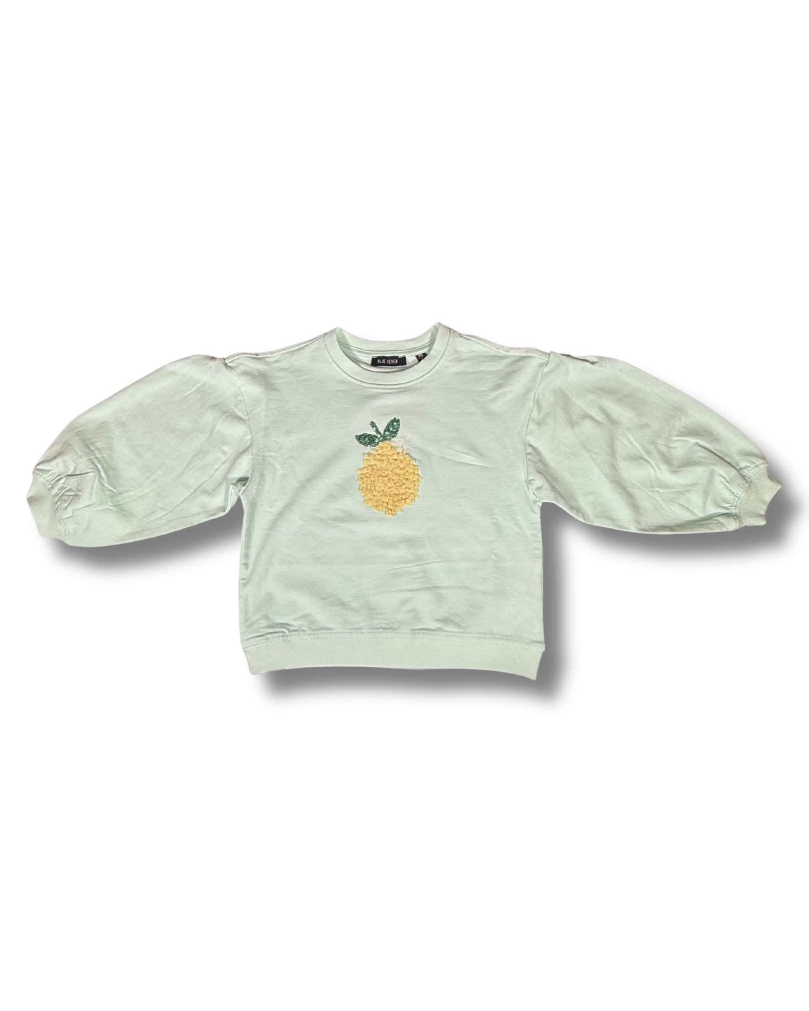 Felpa bambina verde menta con ricamo ananas – Blue Seven