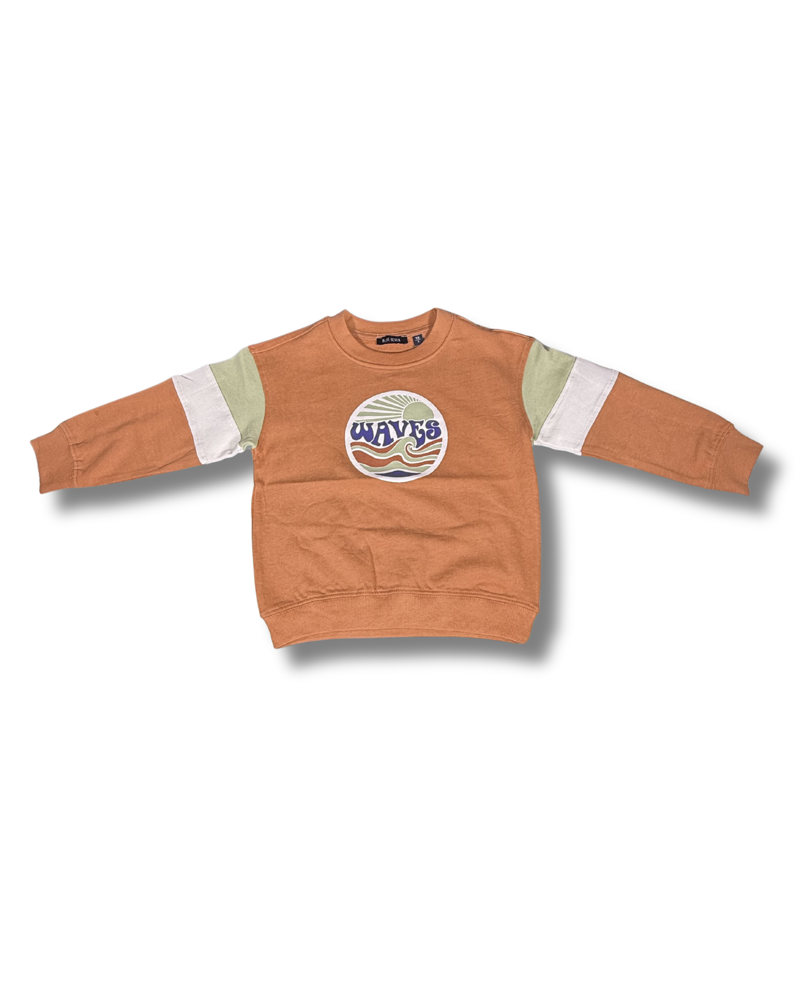 Felpa bambino “Waves” color block – Blue Seven