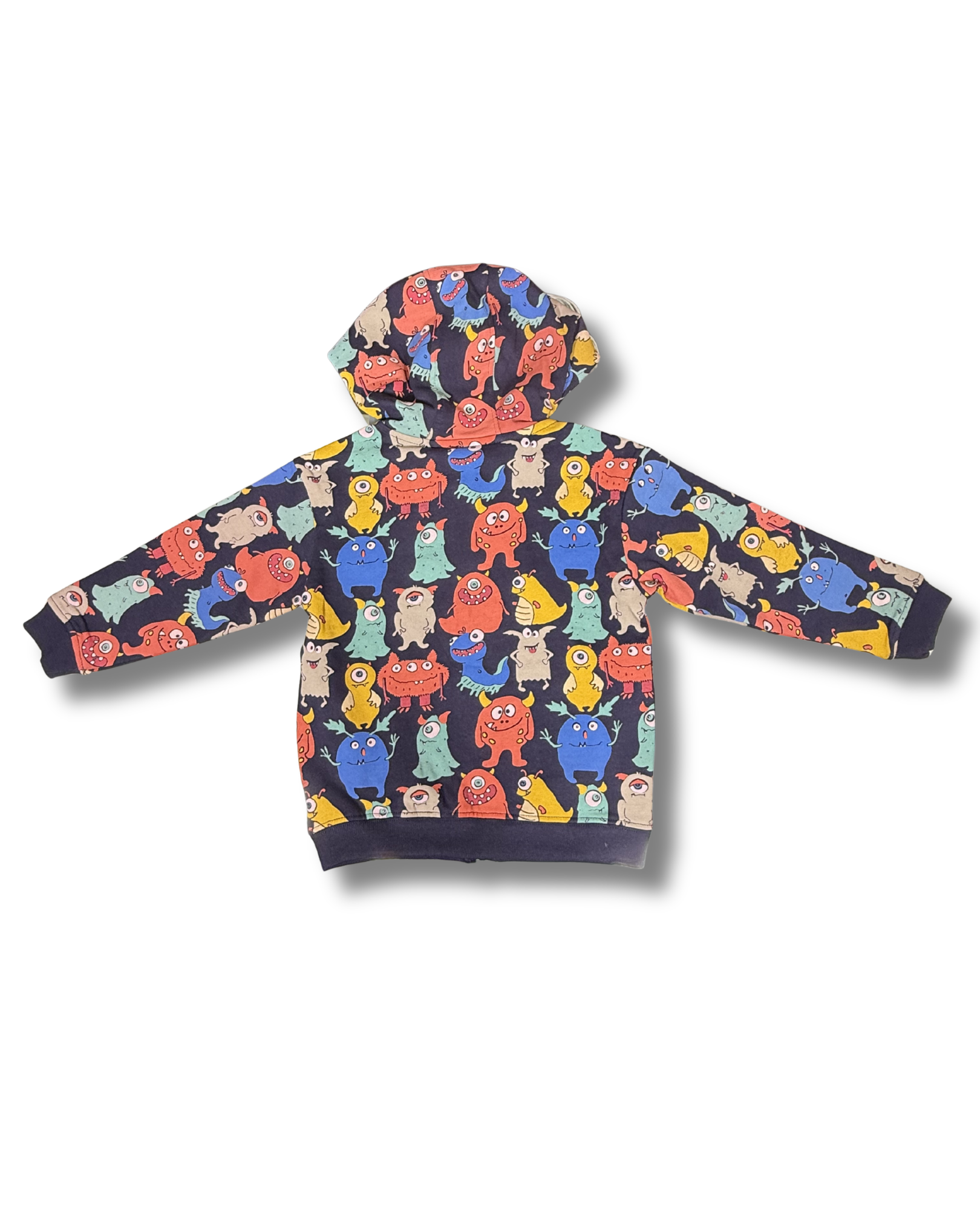 Felpa Bambino Blue Seven con Zip e Cappuccio Stampa Mostriciattoli