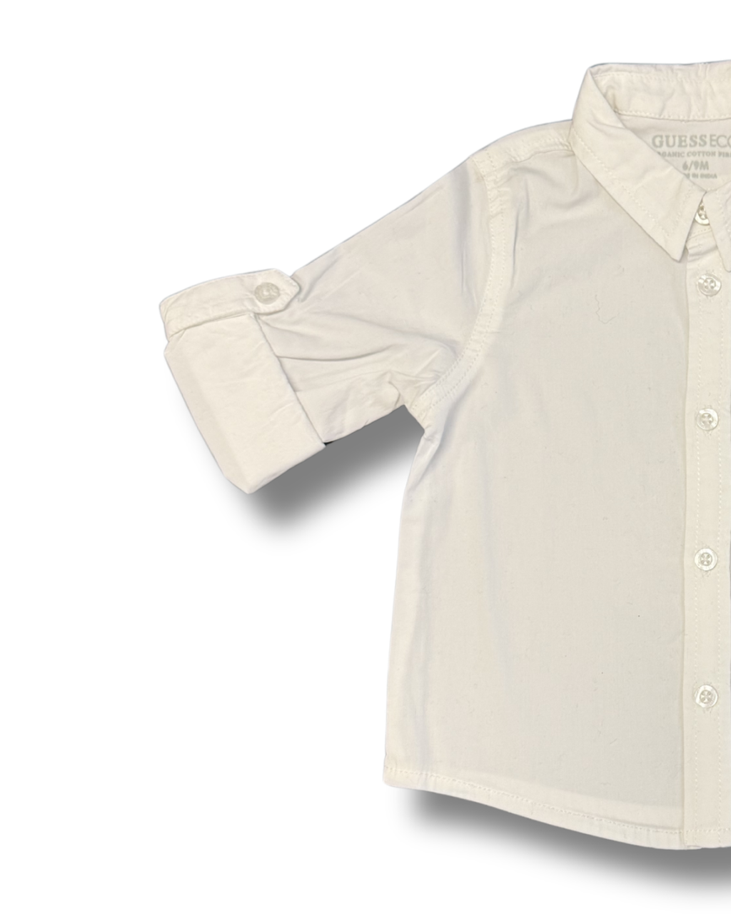 Camicia neonato Guess bianca in cotone con logo