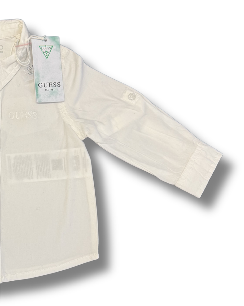 Camicia neonato Guess bianca in cotone con logo