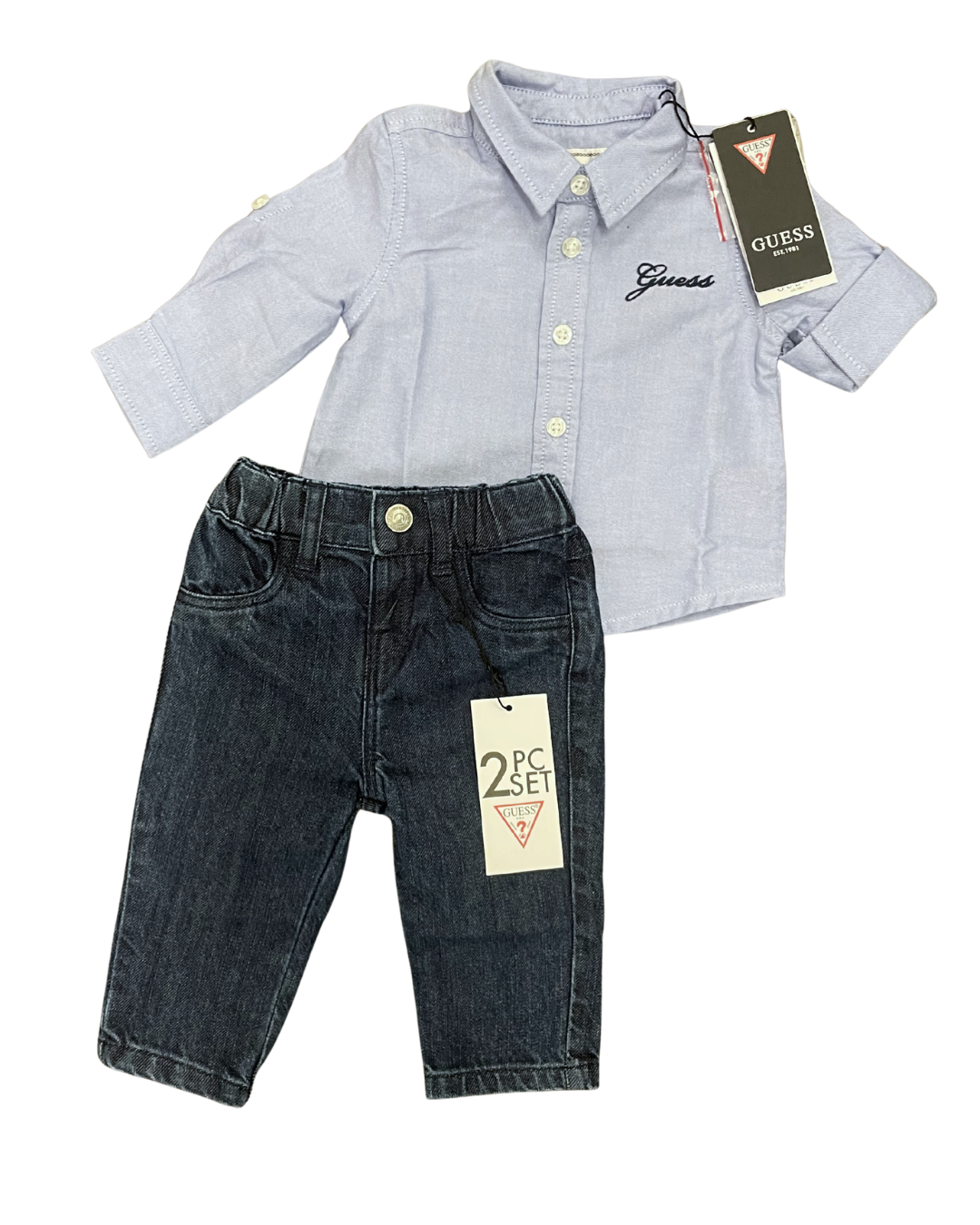 Completo neonato Guess camicia + jeans