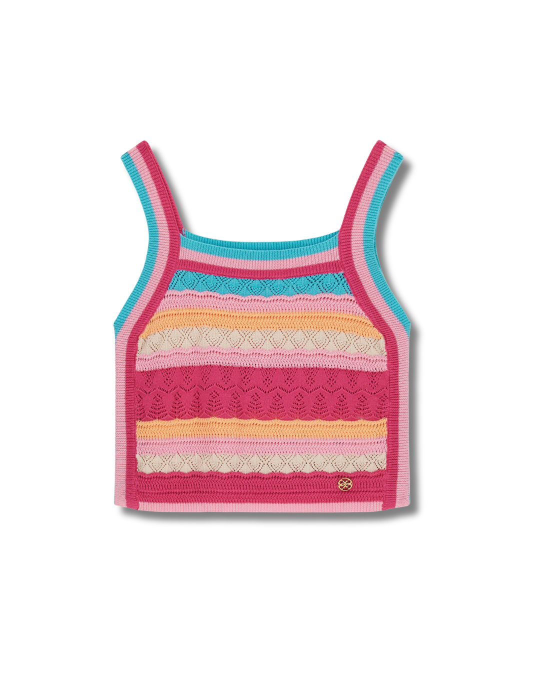 Top Guess Bambina in Maglia Multicolor a Righe