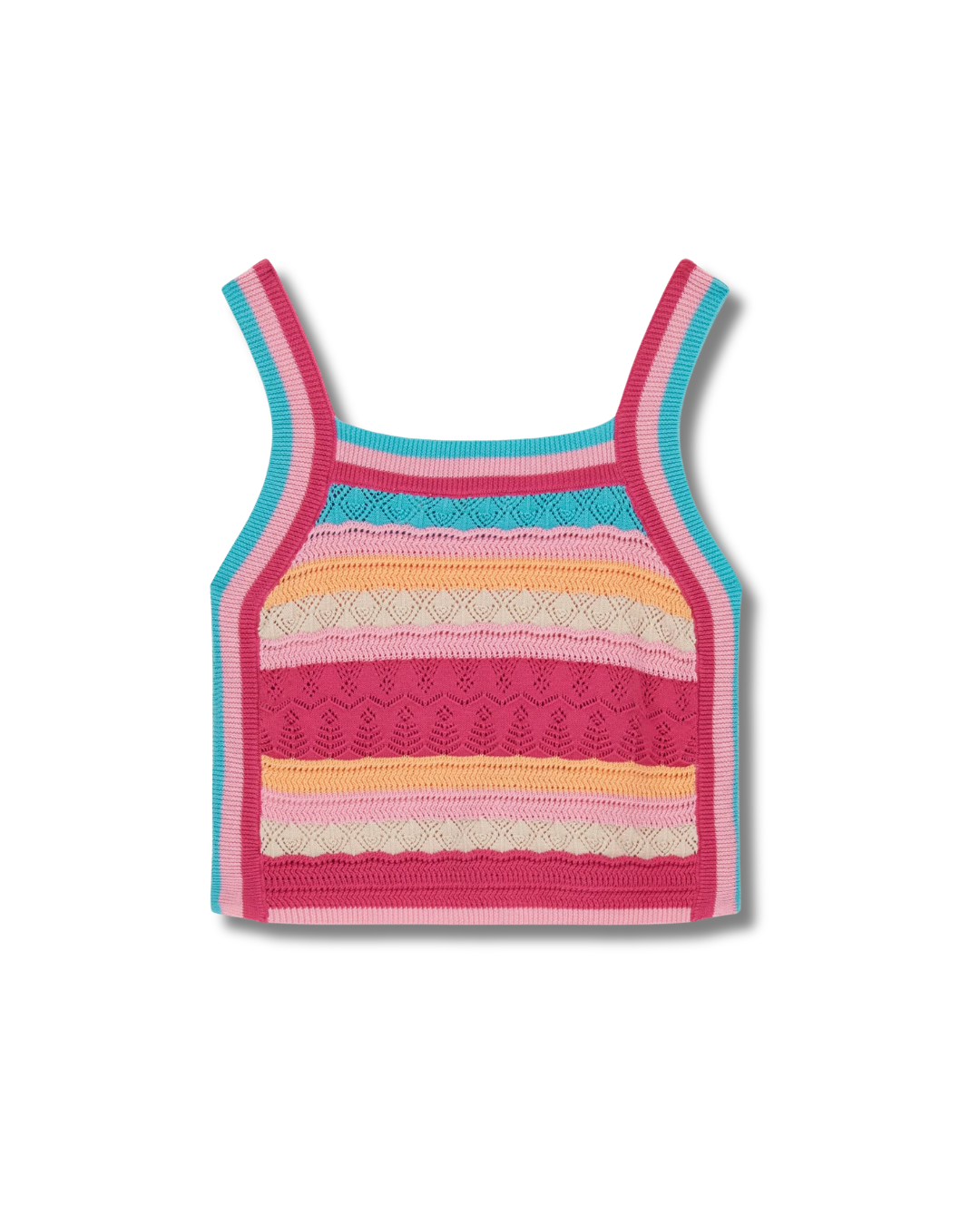 Top Guess Bambina in Maglia Multicolor a Righe