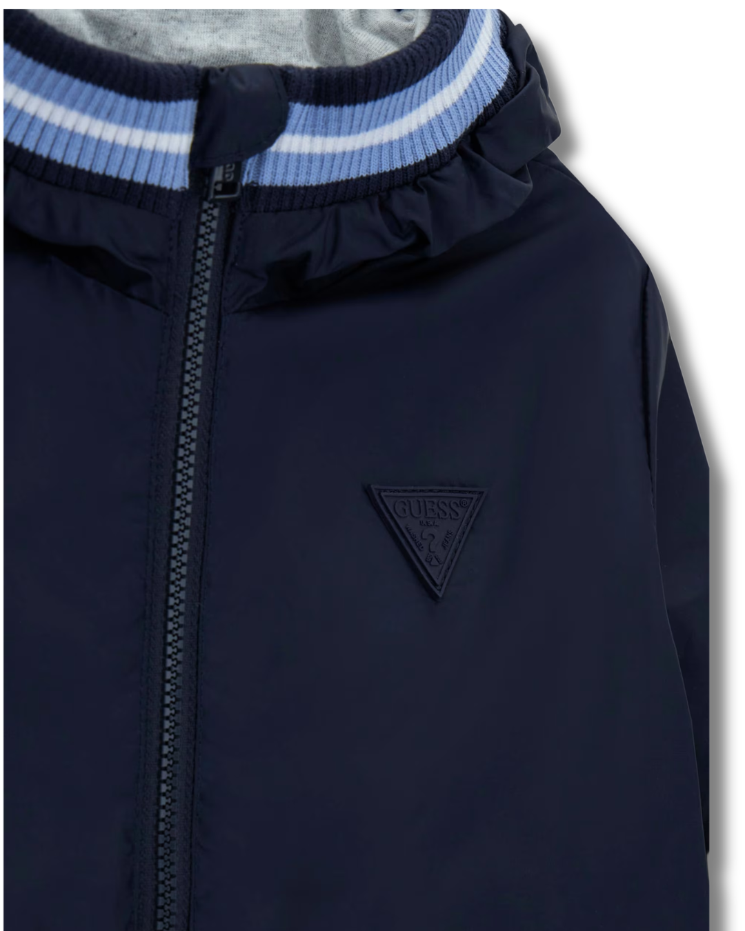 Giacca a Vento Guess Bambino con Cappuccio Blu