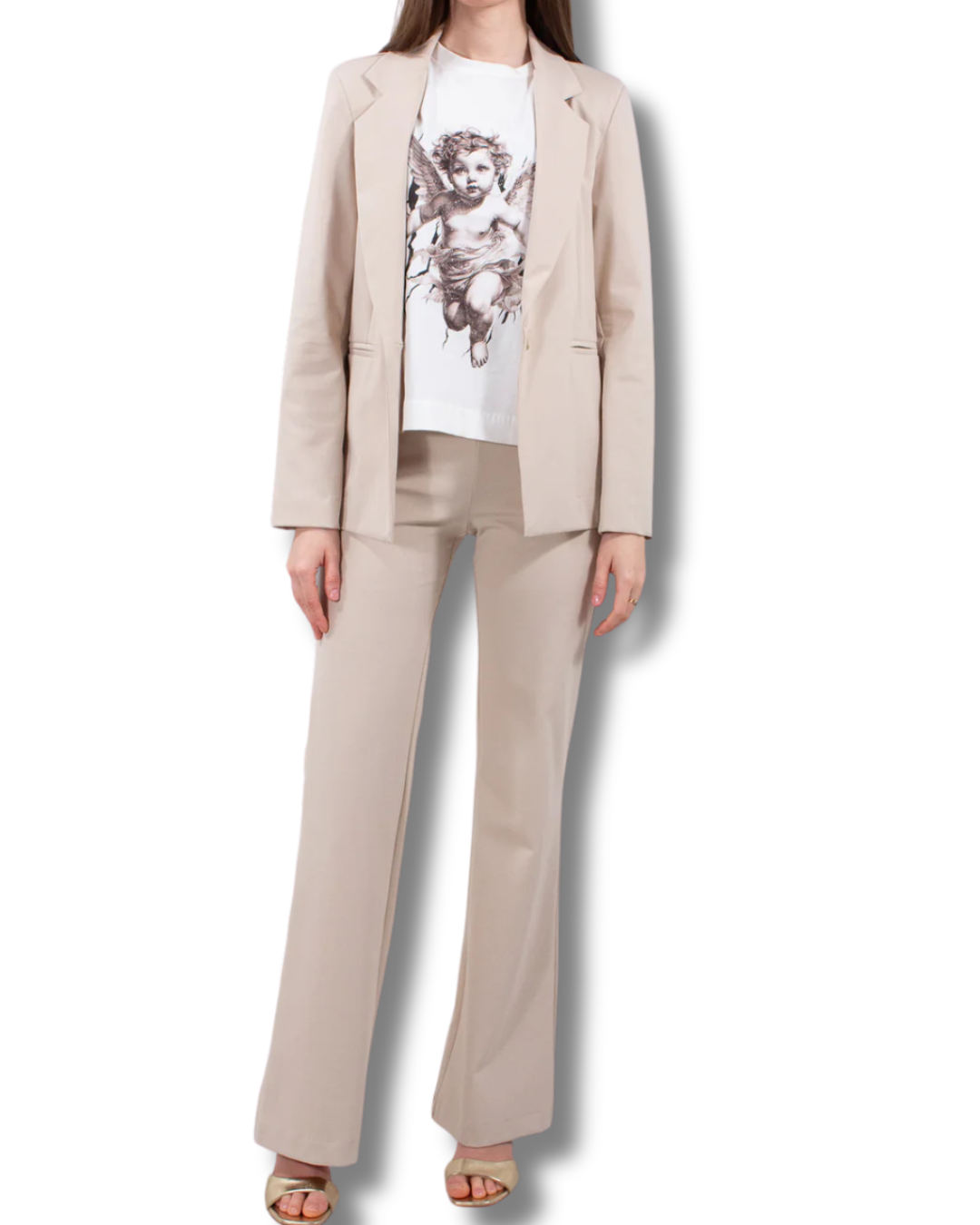 Completo Donna Punto Milano con Blazer e Pantalone Palazzo – Beige