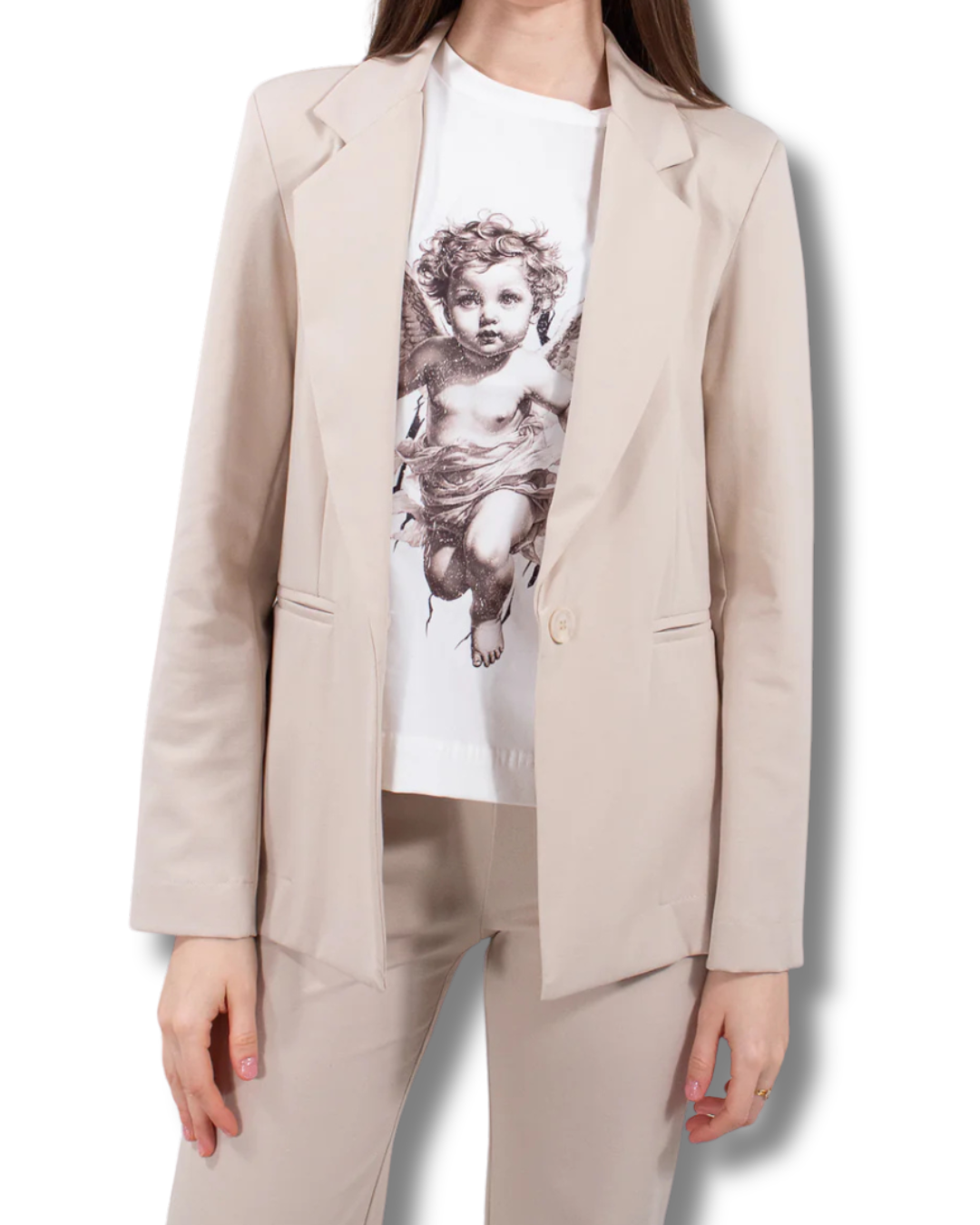 Completo Donna Punto Milano con Blazer e Pantalone Palazzo – Beige