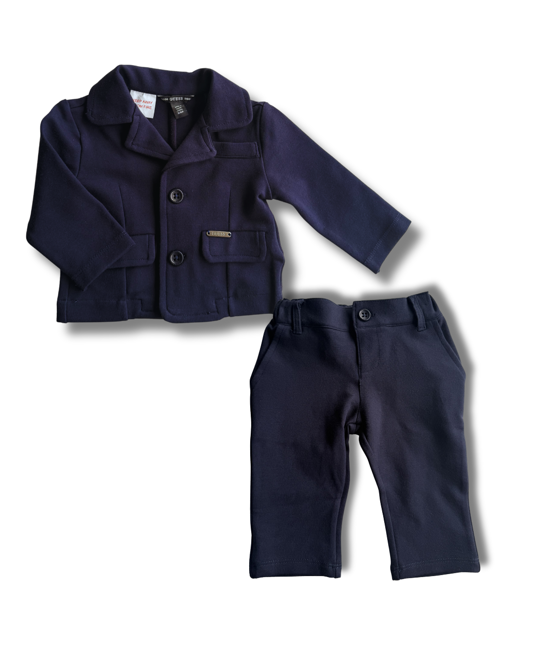 Completo neonato Guess blu navy elegante 2 pezzi giacca + pantalone