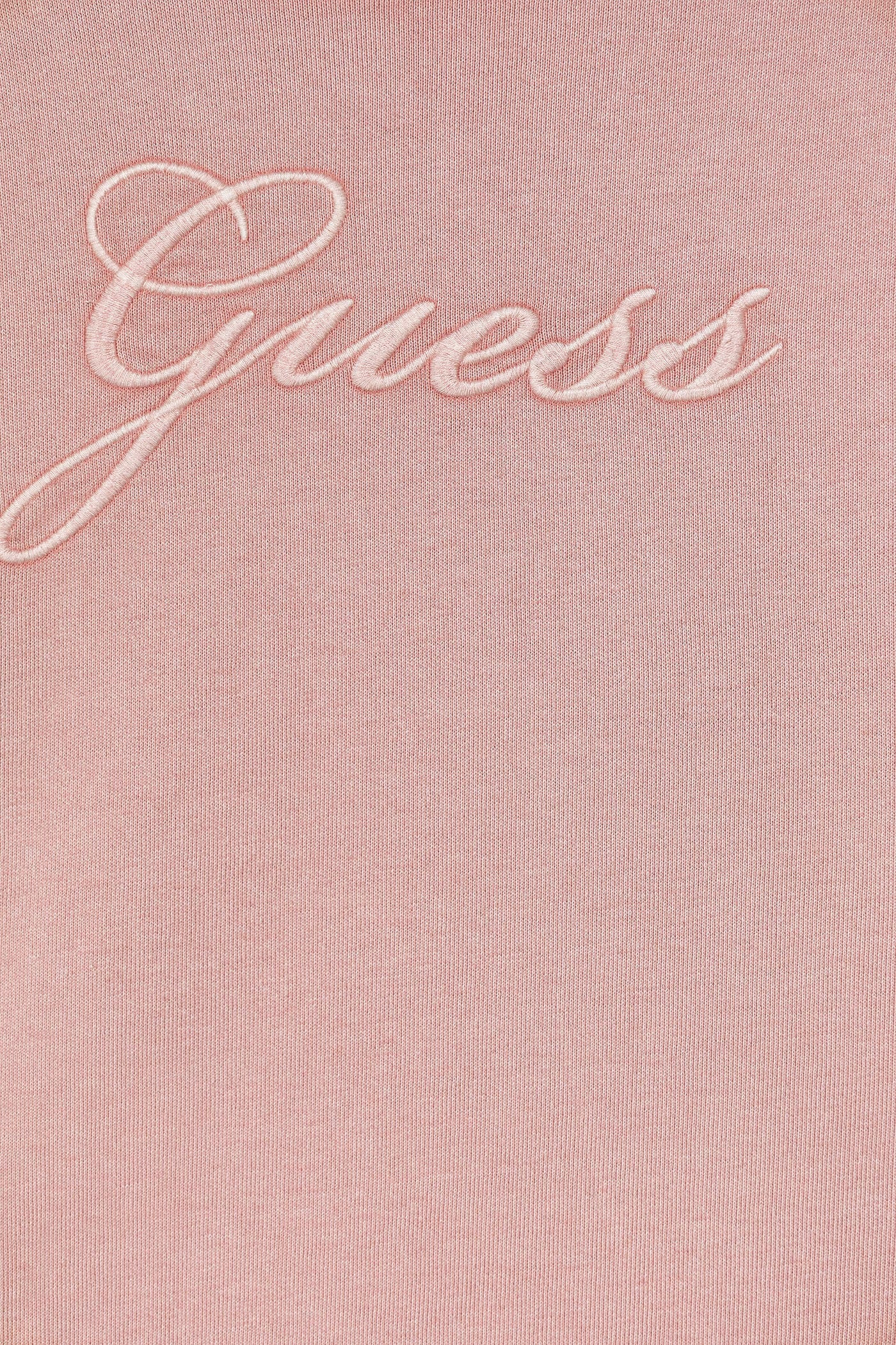Felpa bambina Guess Rosa Cipria con Logo Ricamato